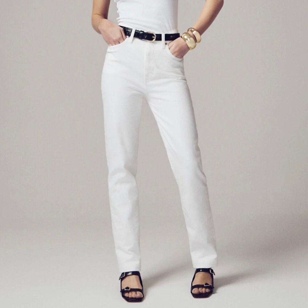 J Crew Classic High Rise Straight Leg Jeans Women's 26 White